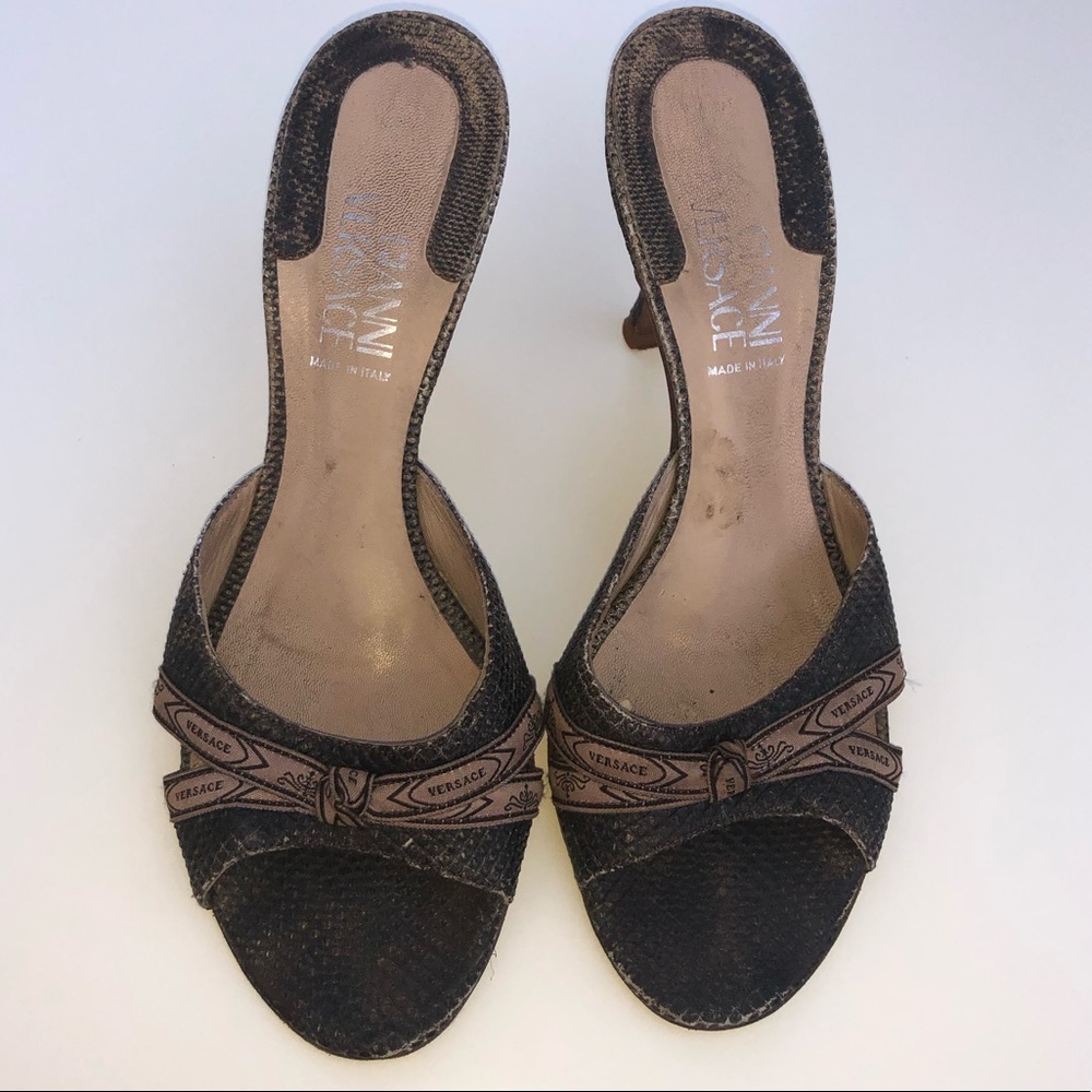 Versace ribbon heels